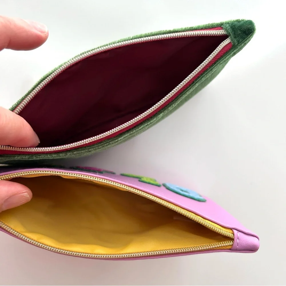 🔸NWOT Set of 2 Chic Vibrant Cosmetic Makeup Bags Cases Pouches ‘GLAM’